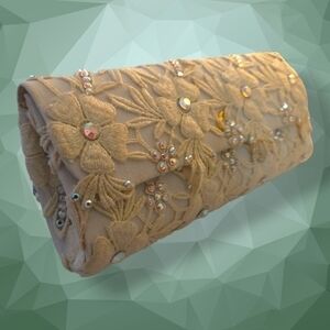 Victoria's Secret Gold Floral Clutch